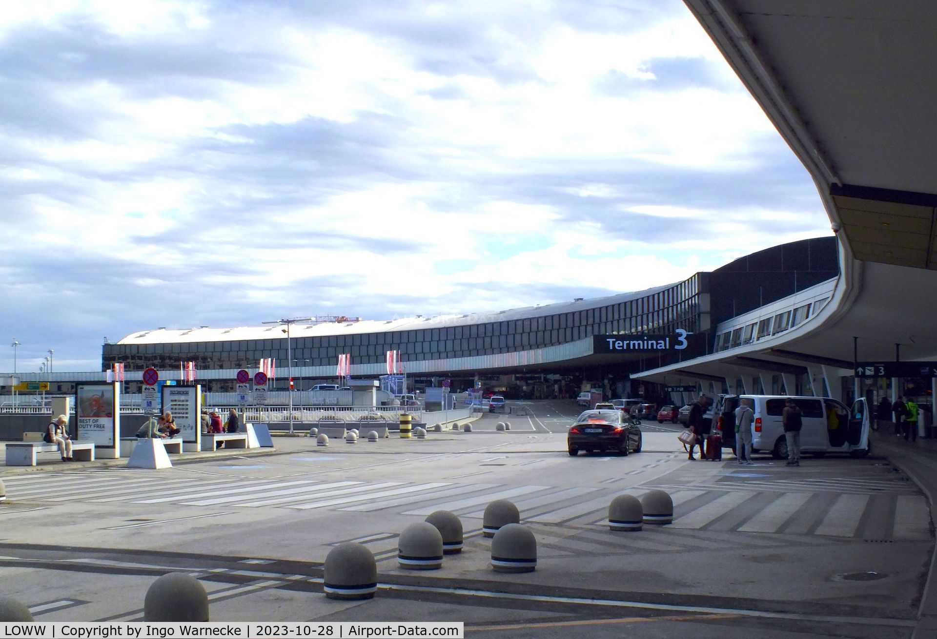 Vienna International Airport, Vienna Austria (LOWW) - streetside view of terminal 3 at Wien airport
