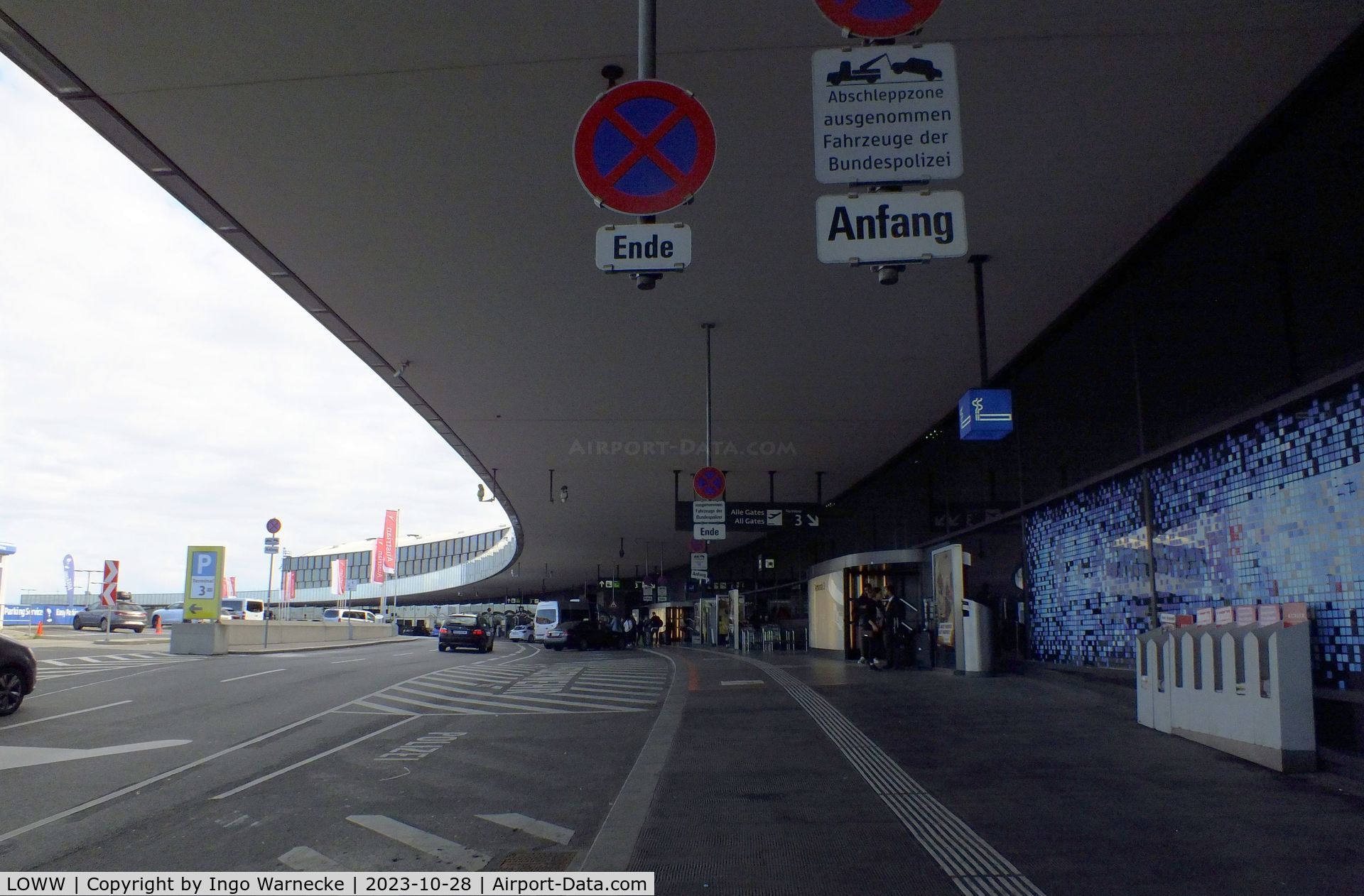 Vienna International Airport, Vienna Austria (LOWW) - streetside view of terminal 3 at Wien airport