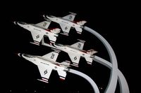 Nellis Afb Airport (LSV) - USAF Thunderbirds display at Nellis AFB main gate. - by Dean Heald