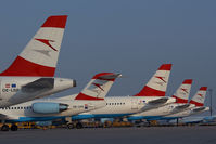 Vienna International Airport, Vienna Austria (VIE) - Austrian Airlines tail line up - by Yakfreak - VAP