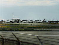 Salt Lake City International Airport (SLC) - Delta planes line up in Salt Lake City in 1996 - by Florida Metal