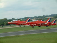RAF Fairford Airport, Fairford, England United Kingdom (FFD) - Red Arrows at Royal International Air Tattoo 2004 - by Steve Staunton