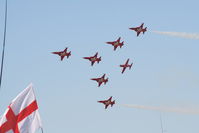 RAF Fairford Airport, Fairford, England United Kingdom (FFD) - Patrouille Suisse with HB-HZA at Royal International Air Tattoo 2006 - by Steve Staunton