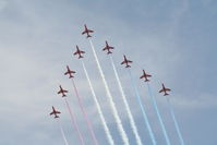 RAF Fairford Airport, Fairford, England United Kingdom (FFD) - The Red Arrows at Royal International Air Tattoo 2006 - by Steve Staunton