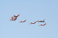 RAF Fairford Airport, Fairford, England United Kingdom (FFD) - Patrulla Aguila with Spanish Eurofighter at Royal International Air Tattoo 2006 - by Steve Staunton