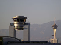 Harry Reid International Airport (LAS) - Las Vegas/McCarran/ATCT and Stratosphere - by Brad Campbell