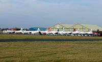 Blackpool International Airport, Blackpool, England United Kingdom (EGNH) - Following the demise of Emerald Air - most of their HS748 fleet got parked up at Blackpool - by Terry Fletcher