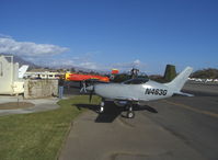 Santa Paula Airport (SZP) - Busy Self-fueling Dock. N463G will make very first-ever flight successfully today. Cruise speed 275 mph on 300 Hp. - by Doug Robertson