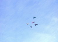 Santa Paula Airport (SZP) - Five Nanchang China CJ6-As. High in Formation Flight. Second pass. - by Doug Robertson