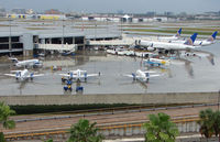 Tampa International Airport (TPA) - A view of the Terminal at Tampa where the Continental Airlines primary aircraft meet up with their Continental Express feeder aircraft - by Terry Fletcher