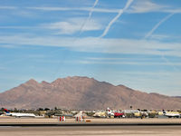 Harry Reid International Airport (LAS) - Bizarre Shadows being cast. They're from Contrails. - by Brad Campbell