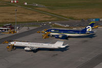 Vienna International Airport, Vienna Austria (VIE) - Some Euro 2008 Visitors parked on Block Kilo - by Yakfreak - VAP