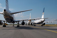 Vienna International Airport, Vienna Austria (VIE) - Some Euro 2008 Visitors parked on Taxiway Delta - by Yakfreak - VAP