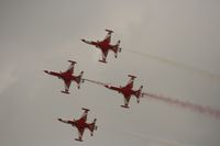RAF Fairford Airport, Fairford, England United Kingdom (EGVA) - Taken at the Royal International Air Tattoo 2008 during arrivals and departures (show days cancelled due to bad weather) - by Steve Staunton