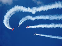 Wittman Regional Airport (osh) - EAA 2008 AirVenture Daily Airshow Aerobatics-Sean Tucker & Group reforming - by Doug Robertson