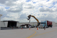 Arlington Municipal Airport (GKY) - Removal of the burned T-hangers begins... - by Zane Adams