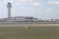 Detroit Metropolitan Wayne County Airport (DTW) - McNamara Terminal and tower seen taxiing to Smith Terminal - by Florida Metal