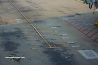 Hong Kong International Airport, Hong Kong Hong Kong (VHHH) - Marks for different type of airliners at a gate - Note that it is ready for the A380 - by Michel Teiten ( www.mablehome.com )