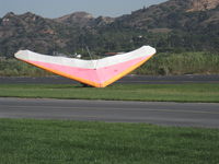 Santa Paula Airport (SZP) - Repealing the Law of Gravity-Hang Glider launching from level ground-Crash - by Doug Robertson