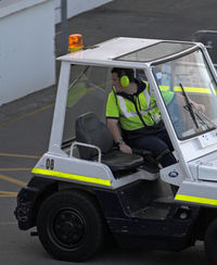 Christchurch International Airport, Christchurch New Zealand (NZCH) - Wow....big golf cart, for the first  after all it is  3000+m.  My son is driving - by Bill Mallinson