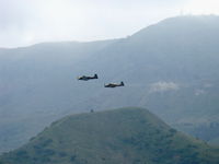 Santa Paula Airport (SZP) - N9278F & N147M in Missing Man Formation Tribute Flight. Morning. - by Doug Robertson