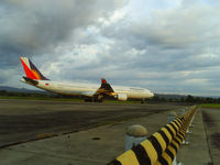 Francisco Bangoy International Airport - Philippine Airlines (Airbus A330-300) PR 818 cleared to depart at Runway 05 - by Renz Marione Bulseco