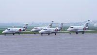 Hawarden Airport, Chester, England United Kingdom (EGNR) - from left to right; CS-DMB, CS-DNJ, CS-DMA, CS-DNN - by Chris Hall