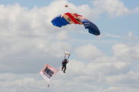 RAF Cosford Airport, Albrighton, England United Kingdom (EGWC) - RAF Falcons parachute display team at the Cosford Air Show - by Chris Hall
