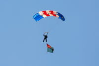 RAF Cosford Airport, Albrighton, England United Kingdom (EGWC) - RAF Falcons parachute display team at the Cosford Air Show - by Chris Hall