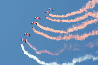 RAF Cosford Airport, Albrighton, England United Kingdom (EGWC) - RAF Falcons parachute display team at the Cosford Air Show - by Chris Hall