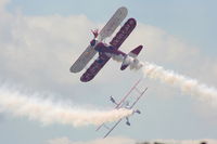 RAF Cosford Airport, Albrighton, England United Kingdom (EGWC) - Team Guinot Boeing Stearman displaying at the Cosford Air Show - by Chris Hall