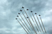 EGTH Airport - Red Arrows at Shuttleworth Collection Evening Air Display - by Eric.Fishwick