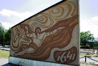 Graf Ignatievo Air Base (military) - Maybe this single Ikarus depiction onto a Bulgarian manner. This panel painting is visible in the memorial park which can be found at the airport's forefront. - by Attila Groszvald-Groszi