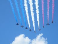 RAF Halton Airport, Halton, England United Kingdom (EGWN) - Red Arrows flypast at Halton - by Simon Palmer