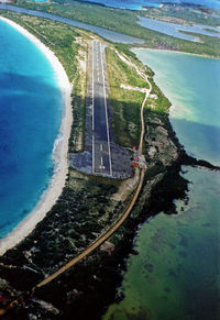 Princess Juliana International Airport, Philipsburg, Sint Maarten Netherlands Antilles (SXM) - Caribair departing St. Marteen during familiarization flight in 1958. Photo was taken by my brother, Jose L. Sierra. - by William Sierra