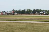 Wittman Regional Airport (osh) - Warbirds (N151MC, N151W & N179PT) departing RWY 18 at Airventure 2009 - by Bob Simmermon