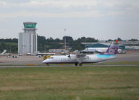Bristol International Airport, Bristol, England United Kingdom (EGGD) - BRISTOL INTERNATIONAL TERMINAL AND TOWER WITH AIR SOUTHWEST DHC DASH 8 - by BIKE PILOT