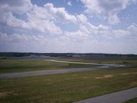Stanly County Airport (VUJ) - General aviation ramp at Stanly County Airport from the catwalk on the control tower. - by Jon Raines