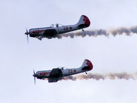 Hawarden Airport, Chester, England United Kingdom (EGNR) - The Yakolovs display team displaying at the Airbus families day - by Chris Hall
