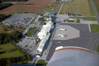 Visby Airport - Visby airport on the island of Gotland, Sweden. On the platform a Skyways Fokker 50 and a Saab 340. - by Henk van Capelle
