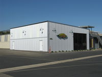 Santa Paula Airport (SZP) - New Hangar Under Construction. External floodlights installed. - by Doug Robertson