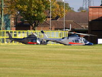RAF Shawbury Airport, Shawbury, England United Kingdom (EGOS) - Agusta A-109E's, ZR325 and ZR324 of the Defence Helicopter Flying School - by Chris Hall