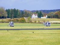 RAF Shawbury Airport, Shawbury, England United Kingdom (EGOS) - 2 Agusta Westland EH-101 Merlin HM1, Royal Navy, 824 NAS - by Chris Hall