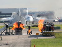 Liverpool John Lennon Airport, Liverpool, England United Kingdom (EGGP) - Fire training at Liverpool Airport - by Chris Hall