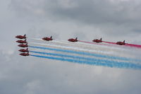 RAF Cosford Airport, Albrighton, England United Kingdom (EGWC) - Red Arrows displaying at the Coford Airshow - by Chris Hall