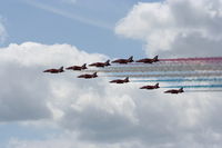 RAF Cosford Airport, Albrighton, England United Kingdom (EGWC) - Red Arrows displaying at the Coford Airshow - by Chris Hall