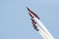 RAF Cosford Airport, Albrighton, England United Kingdom (EGWC) - Red Arrows displaying at the Coford Airshow - by Chris Hall
