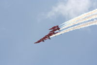 RAF Cosford Airport, Albrighton, England United Kingdom (EGWC) - Red Arrows displaying at the Coford Airshow - by Chris Hall