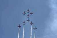 RAF Cosford Airport, Albrighton, England United Kingdom (EGWC) - Red Arrows displaying at the Coford Airshow - by Chris Hall