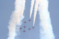 RAF Cosford Airport, Albrighton, England United Kingdom (EGWC) - Red Arrows displaying at the Coford Airshow - by Chris Hall